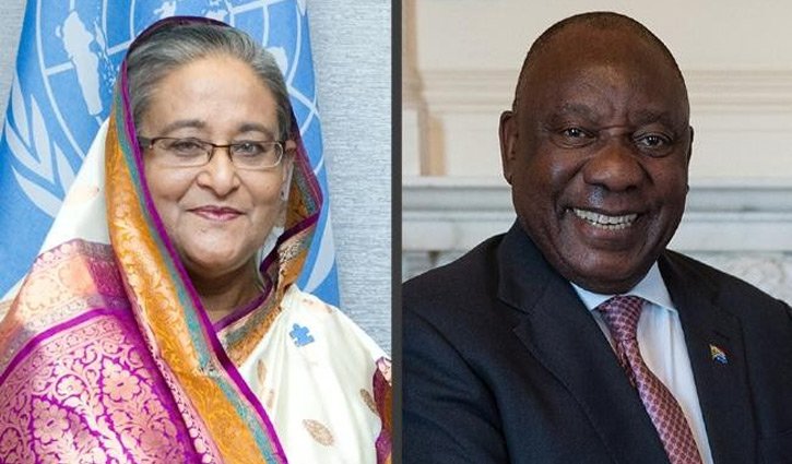 দ. আফ্রিকার প্রেসিডেন্ট নির্বাচিত হওয়ায় রামাফোসাকে প্রধানমন্ত্রী শেখ হাসিনার অভিনন্দন দ. আফ্রিকার প্রেসিডেন্ট নির্বাচিত হওয়ায় রামাফোসাকে প্রধানমন্ত্রী শেখ হাসিনার অভিনন্দন