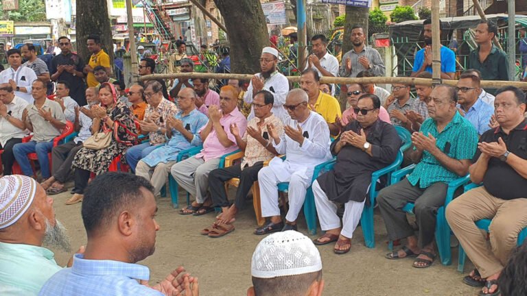 কোটা আন্দোলন চলাকালে নিহতদের স্মরণে ব্রাহ্মণবাড়িয়ায় শোক পালন